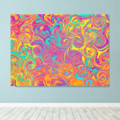 Psyedelisch abstract afdrukcanvas Retro Canvas Afdruk (Insitu (Houten vloer))