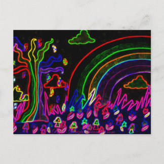 Psyko-Daizie Neon Natuur Ansichtkaart Briefkaart