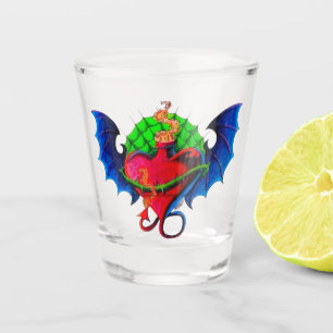 Psyko-Daizie Vleugelhart Tattoo Flash Shotglas Shot Glas