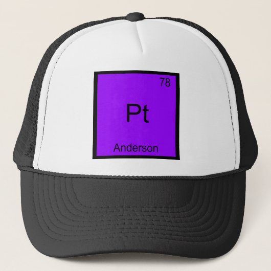 Pt - Anderson Funny Chemistry Element Symbol T-shi Trucker Pet (Voorkant)