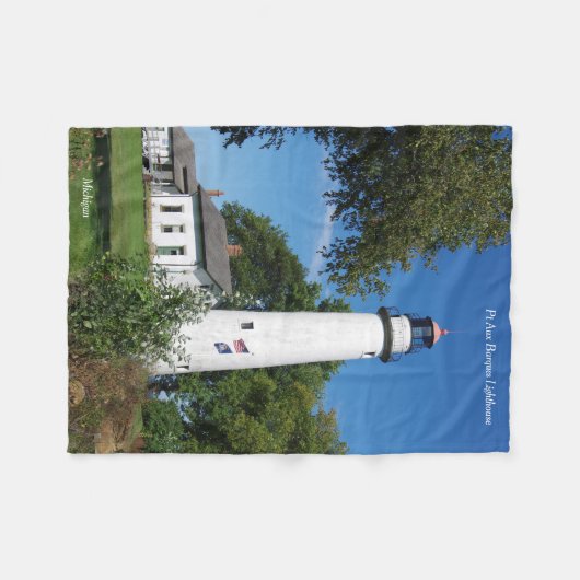 Pt Aux Barques Lighthouse haute couverture en tois (Devant (Horizontal))