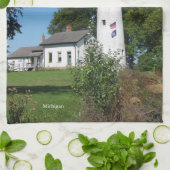 Pt Aux Barques Lighthouse keukenhanddoek (Gevouwen)