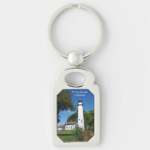 Pt Aux Barques Lighthouse metal key chain Sleutelhanger