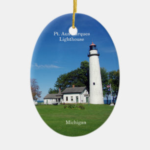 Pt Aux Barques Lighthouse oval ornament