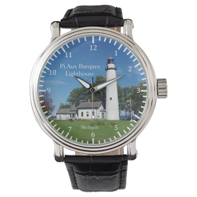 Pt Aux Barques Lighthouse watch Horloge (Voorkant)