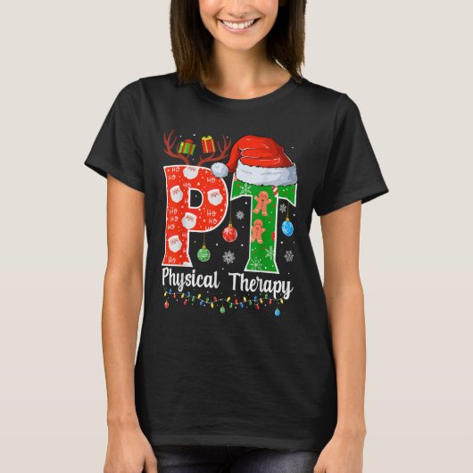 Pt Christmas Physical Therapy Christmas Pt Xmas T-shirt (Voorkant)
