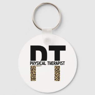PT Fysieke Therapistische Cheetah Print PT Afstude Sleutelhanger