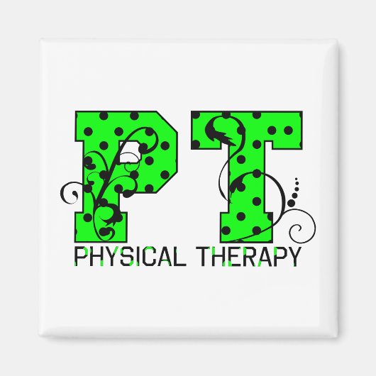 PT Groene en zwarte stippen Magneet (Voorkant)