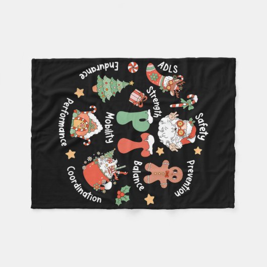 Pt Physical Therapy Santa Squad Christmas Physical Fleece Deken (Voorkant (Horizontaal))