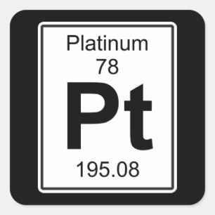 Pt - Platinum Vierkante Sticker