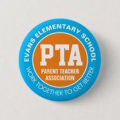 PTA Parent Teacher Association Pin Ronde Button 5,7 Cm (Voorkant)