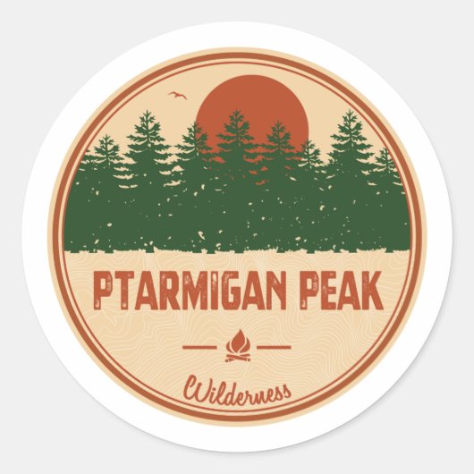 Ptarmigan Peak Wilderness Colorado Ronde Sticker (Voorkant)