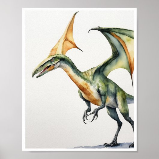 Pteranodon Dinosaur Waterverf WallArt HomeDecor Poster (Voorkant)