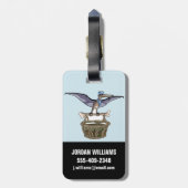 Pteranodon met een mandje bagagelabel (Achterkant verticaal)