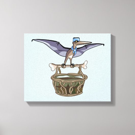 Pteranodon met een mandje canvas afdruk (Voorkant)