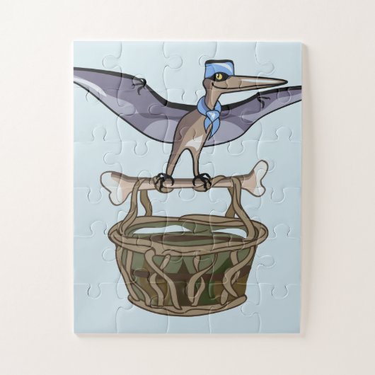 Pteranodon met een mandje legpuzzel (Verticaal)