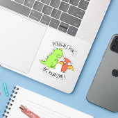 Ptero-ble Puns zijn rauwe grappige dinosaur pun Sticker (Laptop met iPhone)