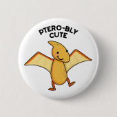 Pterobly Schattigee Grappige Dinosaurus Pterodacty Ronde Button 5,7 Cm (Voorkant)
