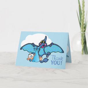 Pterodactyl Dinosaur Boy Baby shower Dank u wel Bedankkaart