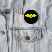 Pterodactyl Dinosaur Superheld Logo Ronde Button 5,7 Cm (In situ)