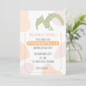 Pterodactyl Kinder uitnodiging voor eerste verjaar (Staand voorkant)