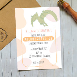 Pterodactyl Kinder uitnodiging voor eerste verjaar