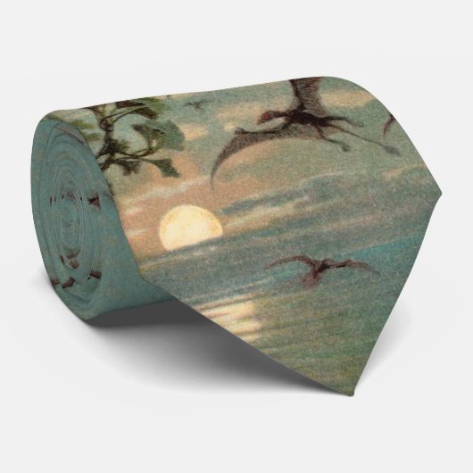 Pterodactyls Antiek afdrukken Stropdas (Opgerold)