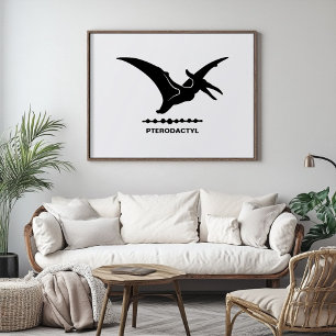Pterodactylus Dinosaurus Silhouet Poster