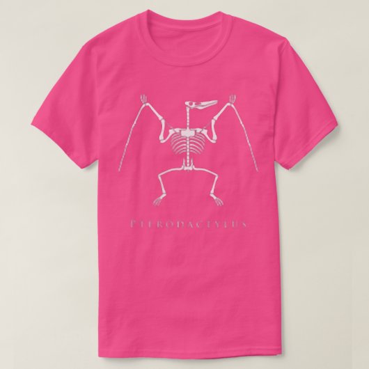 Pterodactylus Skeleton Flying Dinosaur Botten Fan T-shirt (Design voorkant)