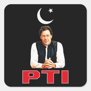 PTI Pakistani Party Support Imran Khan Vierkante Sticker