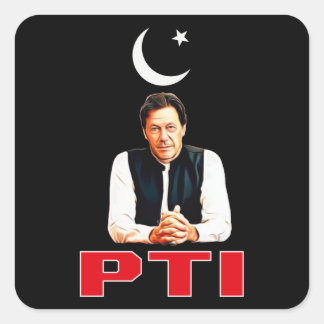 PTI Pakistani Party Support Imran Khan Vierkante Sticker