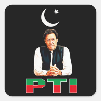 PTI Pakistani Party Support Imran Khan Vierkante Sticker
