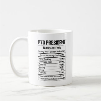 Pto President Nutrition Facts Coffee Mug Koffiemok