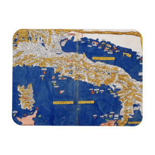 Ptolemaic Map of Italy, 1482 (gekleurde litho) Magneet