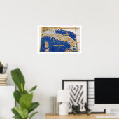 Ptolemaic Map of Italy, 1482 (gekleurde litho) Poster (Thuiskantoor)