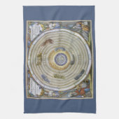  Ptolemaic Planisphere door Andreas Cellarius Theedoek (Verticaal)