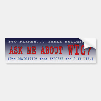 PTP's "Vraag me over WTC7" bumpersticker - Stijl A