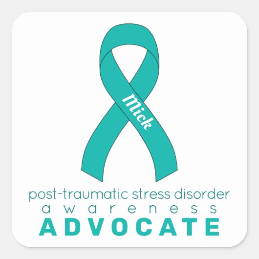 PTSD Advocate White Square Sticker (Voorkant)