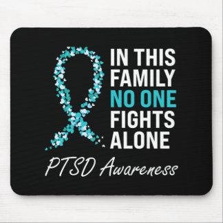 PTSD Awareness Blauwgroen Ribbon Muismat