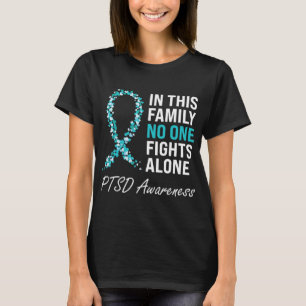 PTSD Awareness Blauwgroen Ribbon T-shirt