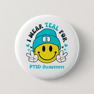 PTSD Awareness Ribbon Support Giften Ronde Button 5,7 Cm