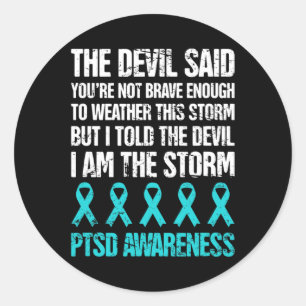 PTSD-bewustzijn na traumatische stress Ronde Sticker