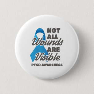 PTSD-bewustzijn Niet alle wonden zijn zichtbaar Ronde Button 5,7 Cm