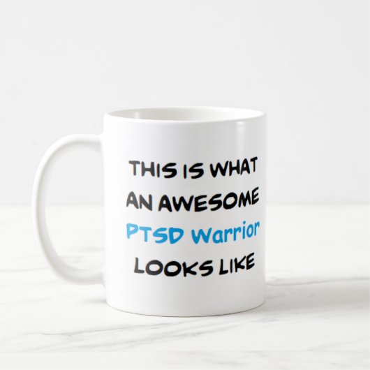 ptsd - krijger , geweldige koffiemok (Links)