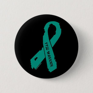 PTSD WARRIOR torn lint Ronde Button 5,7 Cm