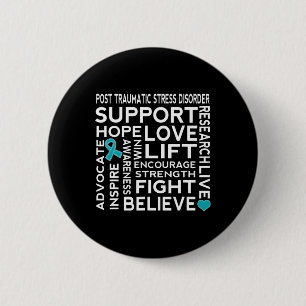PTSS Post traumatische stressstoornis bewustzijn 2 Ronde Button 5,7 Cm