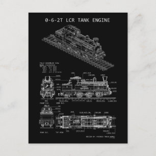 PTW 0-6-2T Tanklocomotief "Blauwdruk" Briefkaart