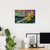 PTW Atomic Train on Bridge Poster (Thuiskantoor)