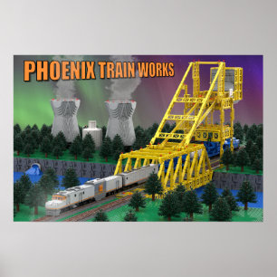 PTW Atoomtrein op Brug Poster