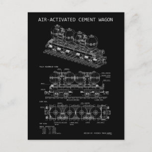PTW Luchtgeactiveerde Cement Trein "Blauwdruk" Briefkaart